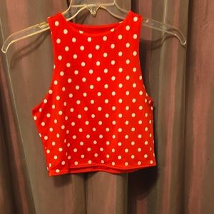 Amazon Red Crop Tank Top Fitted Style
